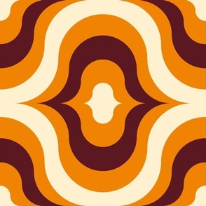 3034 C Large - retro waves, orange