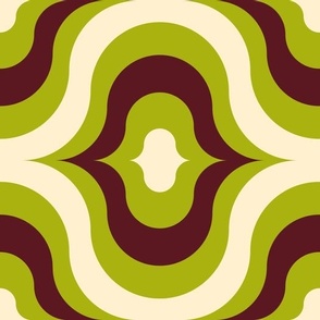 3034 D Large - retro waves, green