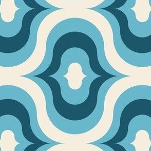 3034 B Medium - retro waves, blue