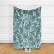 Serene Wallscapes 'Peaceful Palms' in Teal Large Scale
