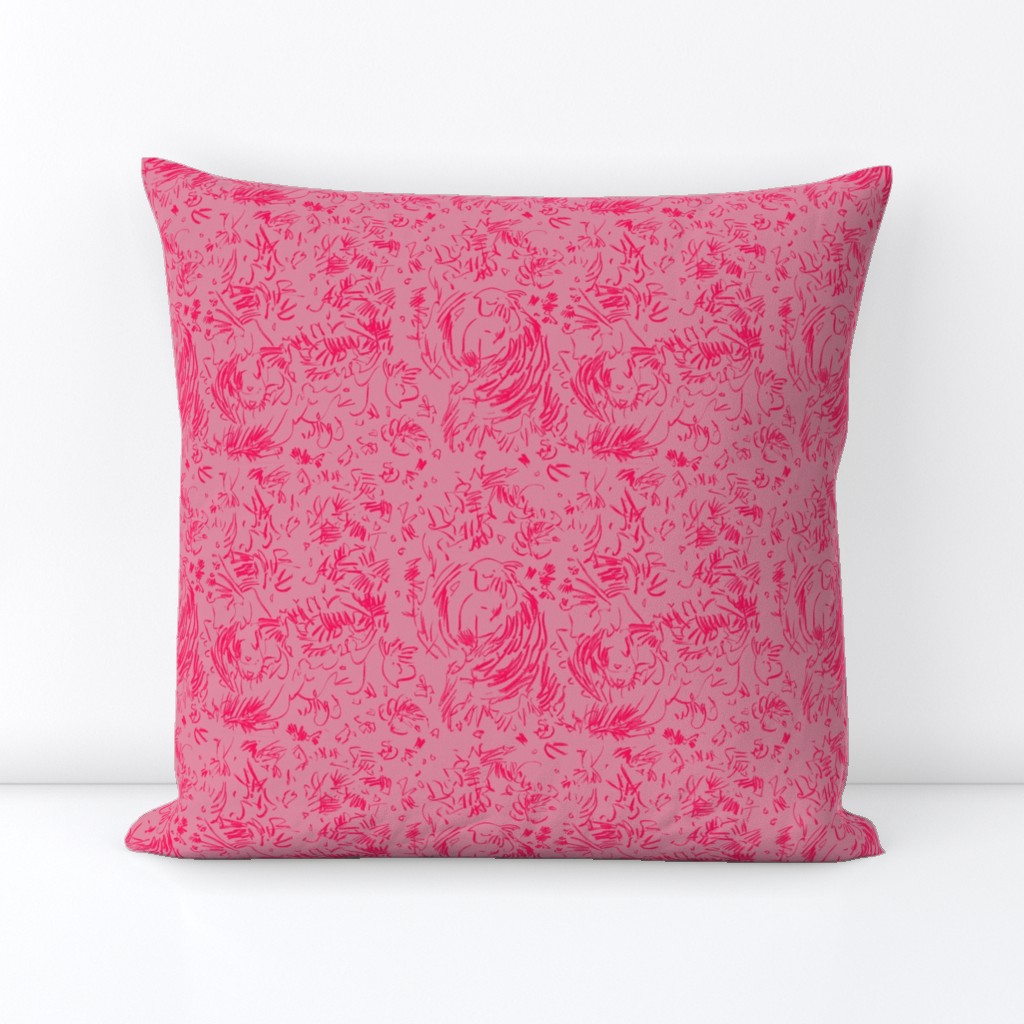 Eros Hot Pink Lavender Expressionist Drawing