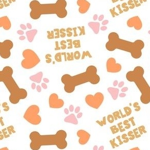World's Best Kisser - Dog Valentine's Day - Paws & Hearts - boho - LAD23