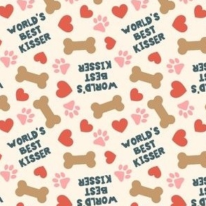 (small scale) World's Best Kisser - Dog Valentine's Day - Paws & Hearts - OG - LAD23