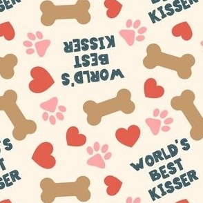 World's Best Kisser - Dog Valentine's Day - Paws & Hearts - OG - LAD23