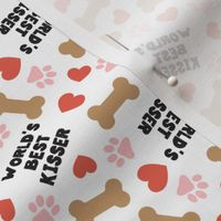 (small scale) World's Best Kisser - Dog Valentine's Day - Paws & Hearts - black/red/pink - LAD23