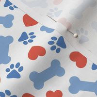 Dog Valentine - Doggy Hearts & Bones - blue - LAD23