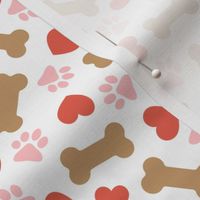 Dog Valentine - Doggy Hearts & Bones - red and pink - LAD23