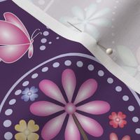 Purple Reverie: Floral Tears and Butterfly Ballet