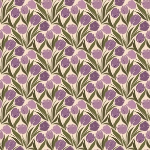 small // abstract tulip field // violet on cream