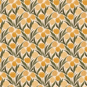 small // abstract tulip field // yellow on cream