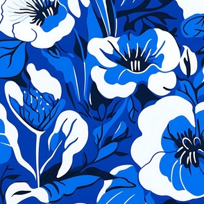 Jumbo Indigo Inflorescence - Vivid Floral Abstraction