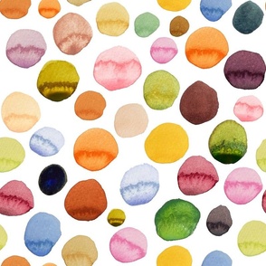 Watercolor Dots on white