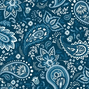 Teal Soma Paisley Large Scale