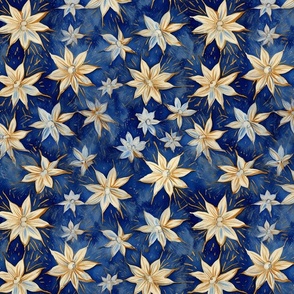 gold star snowflake flowers inspired by van gogh