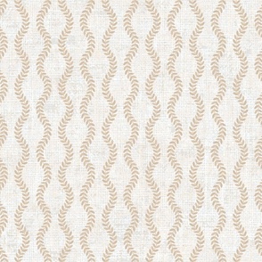 French Herbs Stripes Beige Natural White