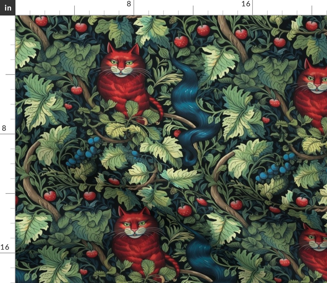 william morris inspired cheshire cat