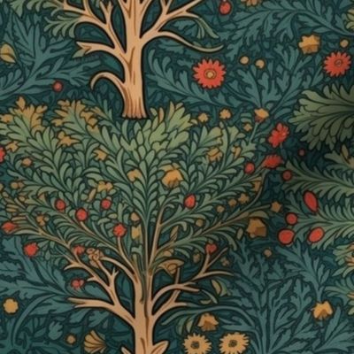 william morris inspired christmas tree of life