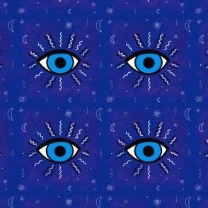 Protective Evil Eye Blue background