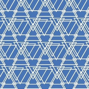 Blue and White Geometric Triangles