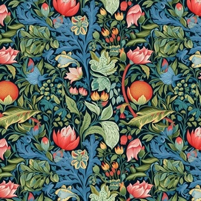 tropical botanical inspired by william morris