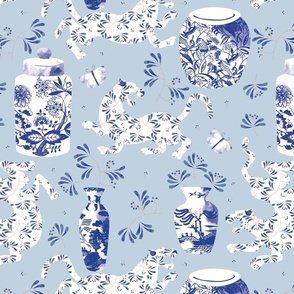 Chinoiserie tiger blue