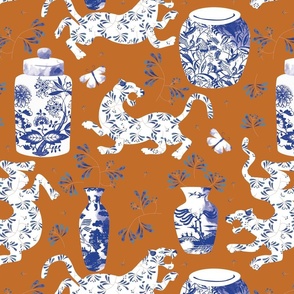 Chinoiserie tiger rust