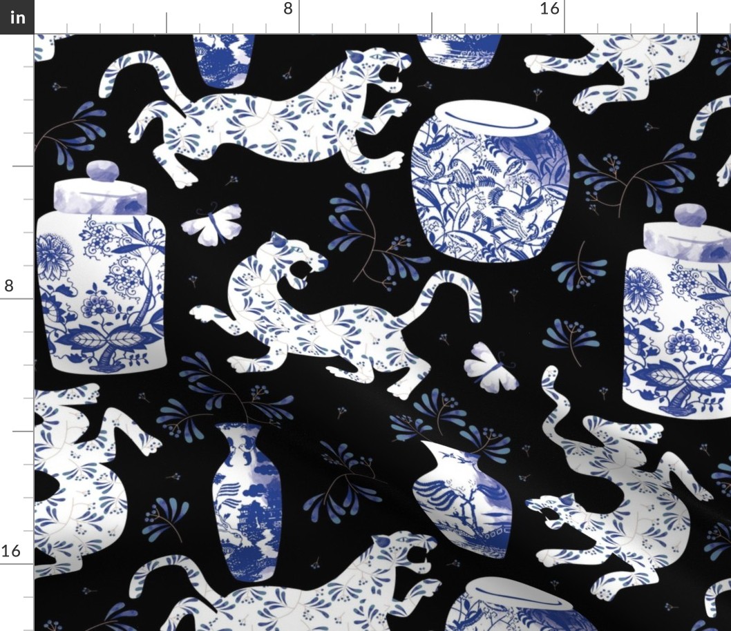 Chinoiserie tiger black