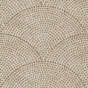 05 Serene Space- Relaxing Seigaiha Dots- Zen Arches- Abstract Boho Wallpaper- Bohemian Spa- Yoga Studio- Meditation Room- Japandi- Mushroom Brown on Beige- EarthTones- Large