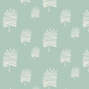  Minimalist Palm Leaves on pale turquoise - Small