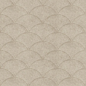 05 Serene Space- Relaxing Seigaiha Dots- Zen Arches- Abstract Boho Wallpaper- Bohemian Spa- Yoga Studio- Meditation Room- Japandi- Mushroom Brown on Beige- EarthTones- Small