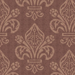 Brown and Taupe Fleur de Lys
