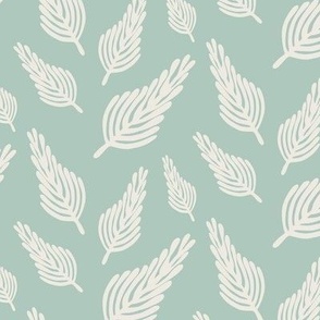 Minimalist Botanical on pale turquoise - Medium