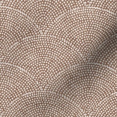 06 Serene Space- Relaxing Seigaiha Dots- Zen Arches- Abstract Boho Wallpaper- Bohemian Spa- Yoga Studio- Meditation Room- Japandi- Beige on Mocha Brown- EarthTones- Small