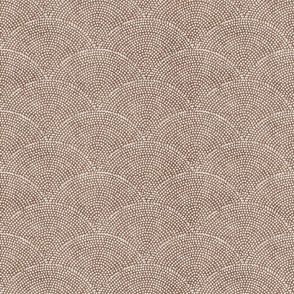 06 Serene Space- Relaxing Seigaiha Dots- Zen Arches- Abstract Boho Wallpaper- Bohemian Spa- Yoga Studio- Meditation Room- Japandi- Beige on Mocha Brown- EarthTones- Small