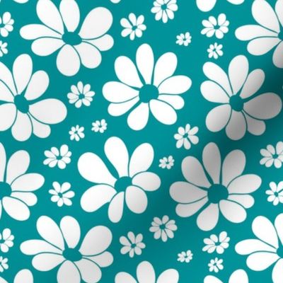 Bright Teal Floral