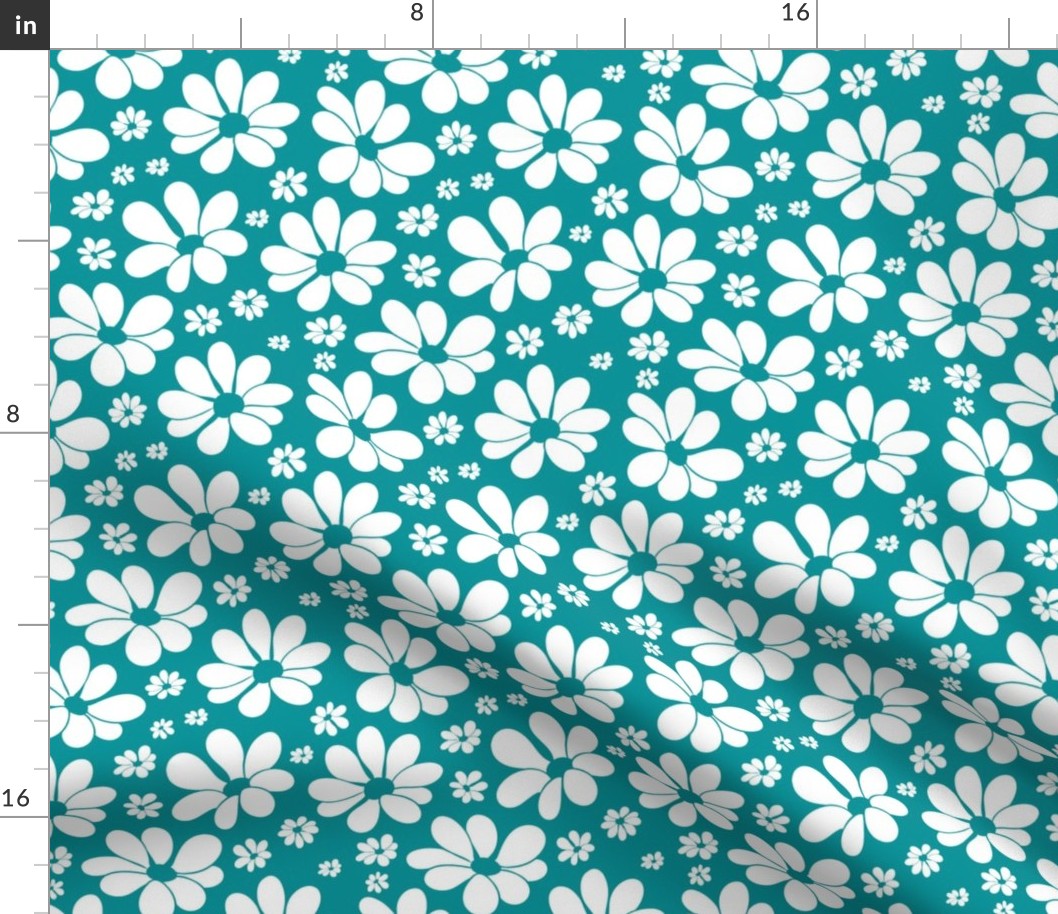 Bright Teal Floral