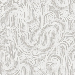 Abstract Curved Brushstrokes - Medium Scale - Taupe Grey and Cream LInes Arches Curves Boho Curvy