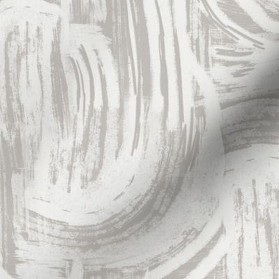 Abstract Curved Brushstrokes - Large Scale - Taupe Grey and Cream