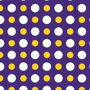 XS ✹ Yellow and White Geometric Polka Dots on a Purple Background