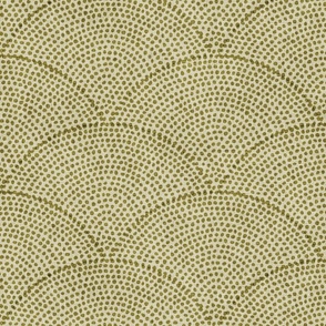 08Serene Space- Relaxing Seigaiha Dots- Zen Arches- Abstract Boho Wallpaper- Bohemian Spa- Yoga Studio- Meditation Room- Japandi- Moss Green on Light Moss- Earthy Green- Olive- Medium