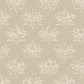 serene simple lotus in natural tones- large scale