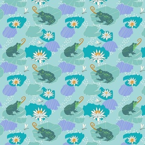 (M) Frog Pond Lily Pads Bluegreen