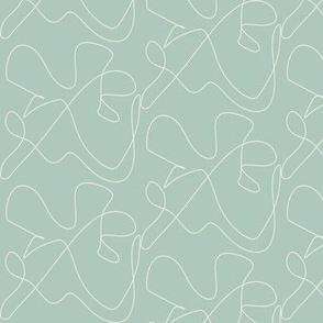 Squiggles on pale turquoise - Small