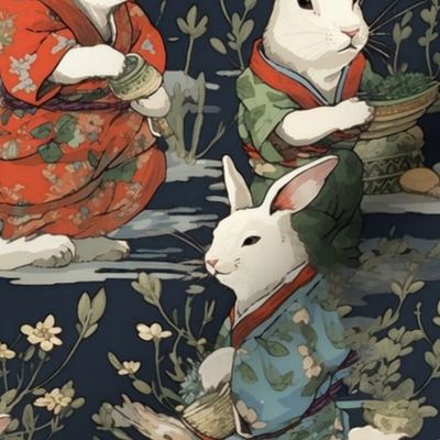 kimono bunnies on the farm