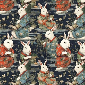 kimono bunnies on the farm