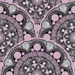 6” Intangible Pink Lavender Dot Mandala Scallop - Small