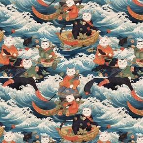 kimono kitties out to sea