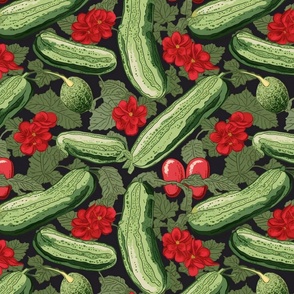 cucumber harvest inspired by van gogh