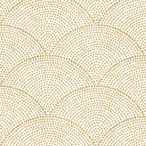 10 Serene Space- Relaxing Seigaiha Dots- Zen Arches- Abstract Boho Wallpaper- Bohemian Spa- Yoga Studio- Meditation Room- Japandi- Honey on White- Mustard- Golden Yellow- Ochre- Medium