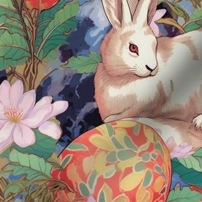 japanese easter eggs and bunny